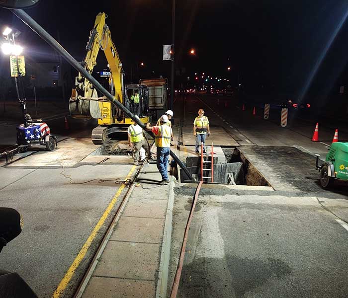 workers working on utility project